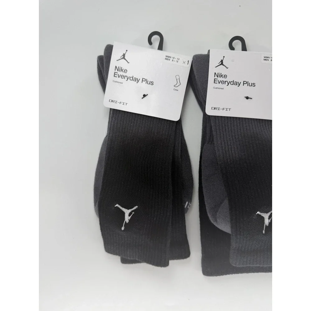Nike Jordan Jumpman Black Grey Gradient 2 Pairs Socks HJ2446 010 Mens Medium 6-8